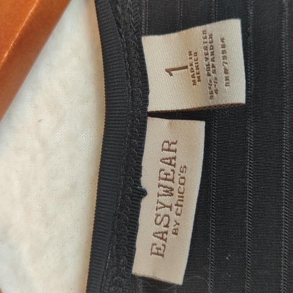 Easy Wear by Chico's Black 3/4 Sleeve Open Cardigan M - Picture 4 of 5